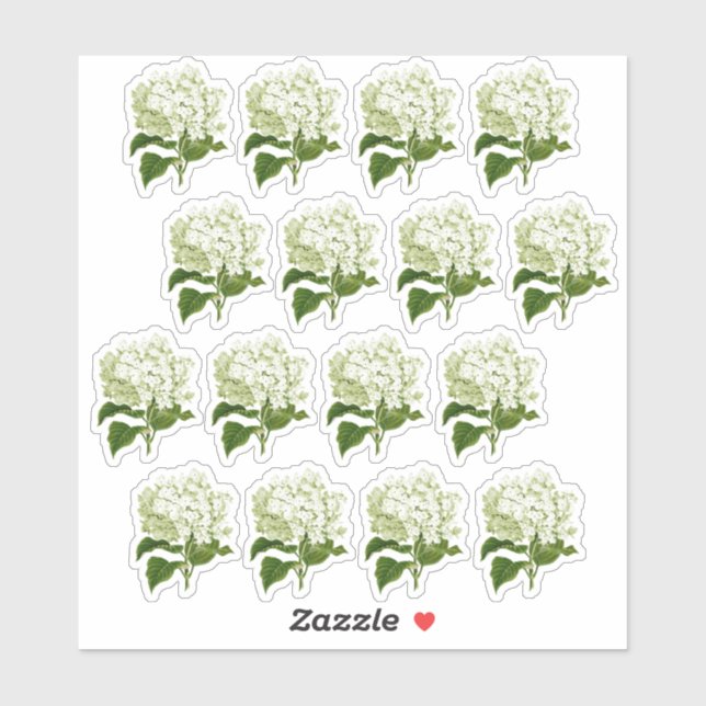 Antique White Hydrangea Blossom Stickers (Sheet)