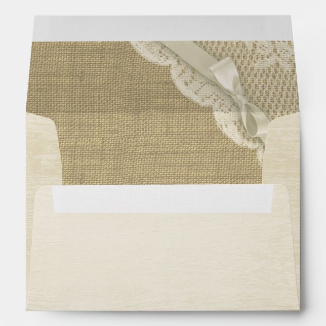 Antique White Lace and Burlap Printed Envelopes (Back (Bottom))