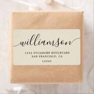 Antique White Modern Script Family Return Address 