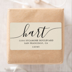 Antique White Modern Script Family Return Address