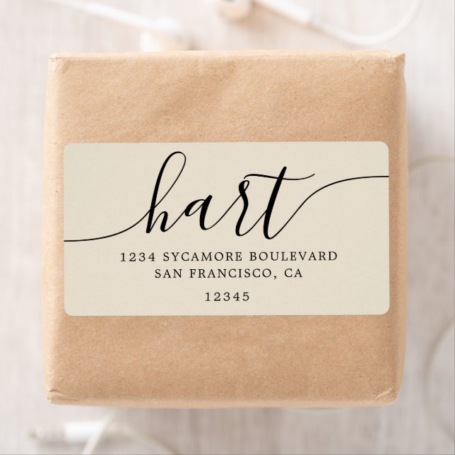 Antique White Modern Script Family Return Address  (Insitu)