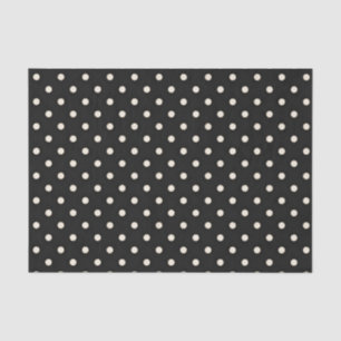 Antique White Polka Dots on Black Tissue Paper