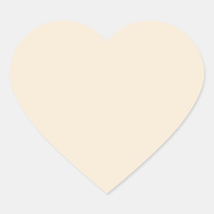 Antique White (solid colour)  Heart Sticker