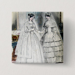 Antique White Wedding Dresses 2 Inch Square Button