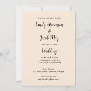 Antique White Wedding Invitation