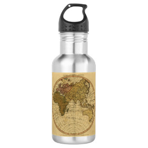 Antique William Faden 1786 Eastern Hemisphere Map 532 Ml Water Bottle