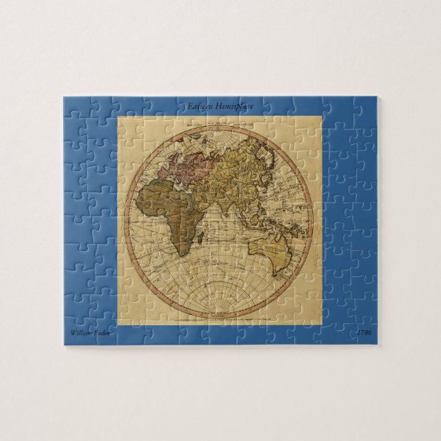 Antique William Faden 1786 Eastern Hemisphere Map Jigsaw Puzzle (Horizontal)