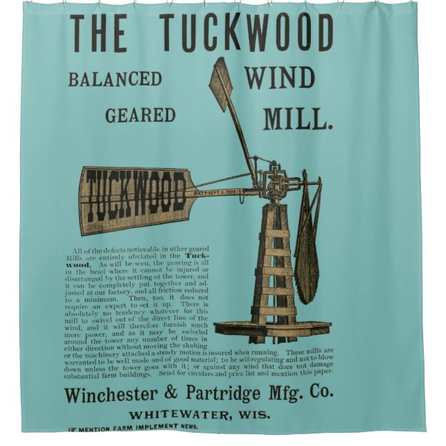 Antique Wind Mill The Tuckwood Whitewater Wis 1889 (Front)