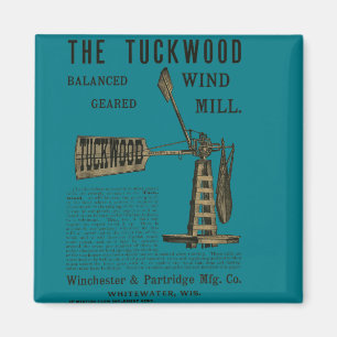 Antique Wind Mill The Tuckwood Whitewater Wis 1889 Magnet