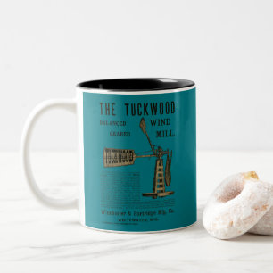 Antique Wind Mill The Tuckwood Whitewater Wis 1889 Two-Tone Coffee Mug