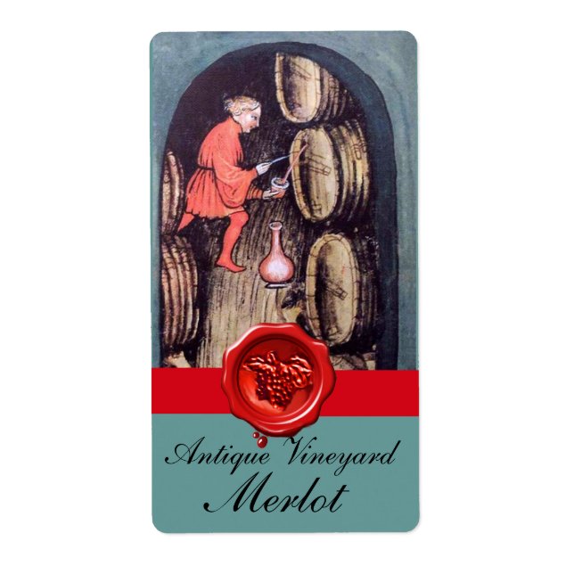 ANTIQUE WINE CELLAR  RED GRAPE WAX SEAL (Front)