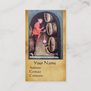 ANTIQUE WINE CELLAR  RED WAX SEAL MONOGRAM BUSINESS CARD