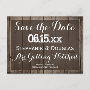 Antique Wood Rustic Save the Date Postcards