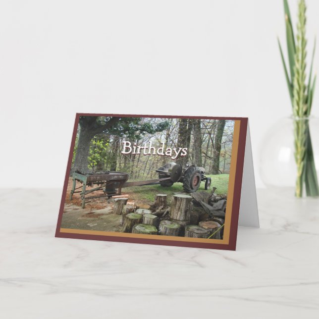 antique wood shingle maker- customize any occasion card (Front)