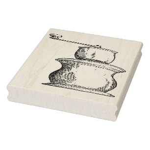 Antique Wooden Coffee Mill Rubber Art Stamp