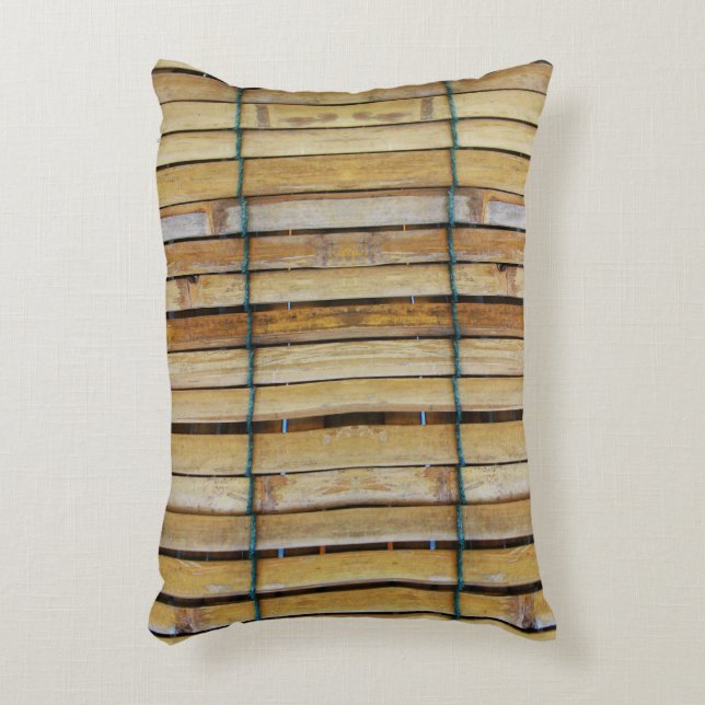 Antique Wooden Timber Wood Slats Accent Pillow (Front(Vertical))