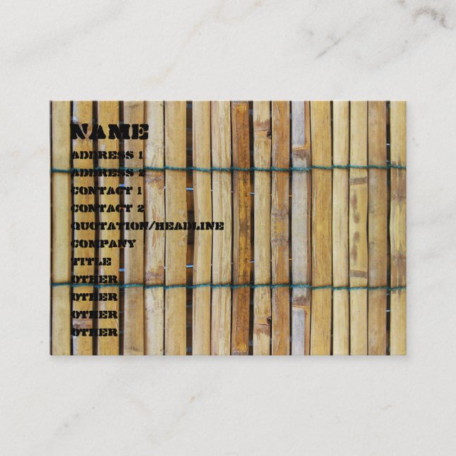 Antique Wooden Timber Wood Slats Business Card (Front)