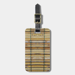 Antique Wooden Timber Wood Slats Luggage Tag