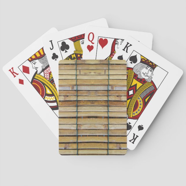 Antique Wooden Timber Wood Slats Playing Cards (Back)