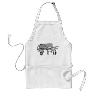 Antique Wooden Wheelbarrow Standard Apron