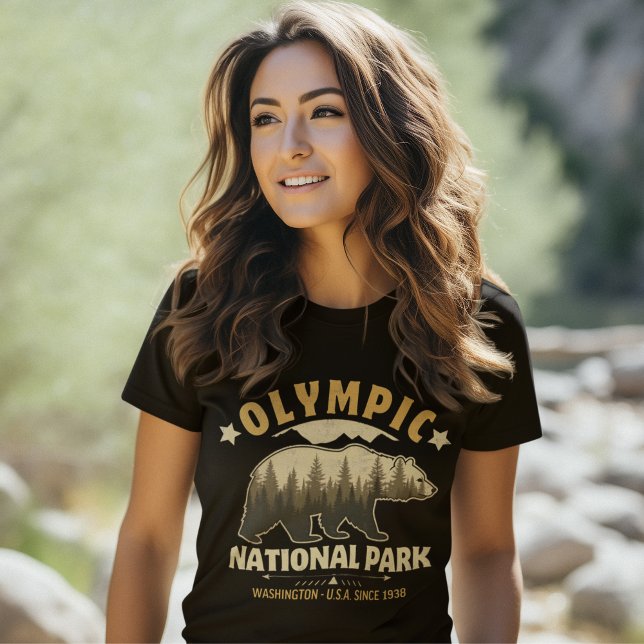 Antique Woodland Scenery of Olympic National Park T-Shirt (Creator Uploaded)
