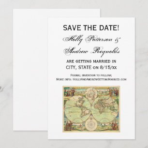 Antique World Map #4 Invitation