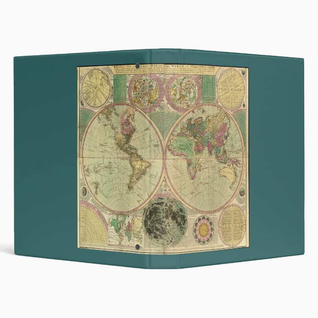 Antique World Map by Carington Bowles, circa 1780 Binder (Background)