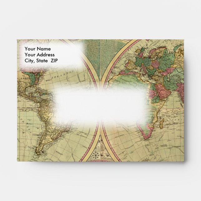 Antique World Map by Carington Bowles, circa 1780 Envelope (Front)