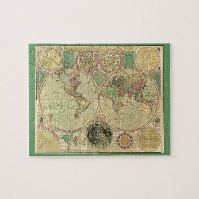 Antique World Map by Carington Bowles, circa 1780 Jigsaw Puzzle (Horizontal)