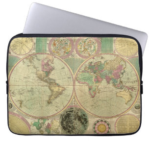 Antique World Map by Carington Bowles, circa 1780 Laptop Sleeve