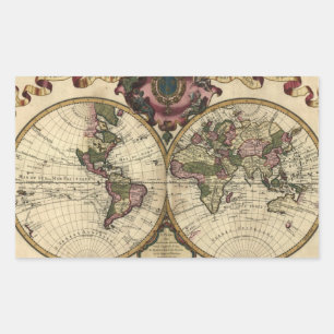 Antique World Map by Guillaume de L'Isle, 1720 Sticker