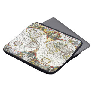 Antique World Map by Hendrik Hondius, 1630 Laptop Sleeve