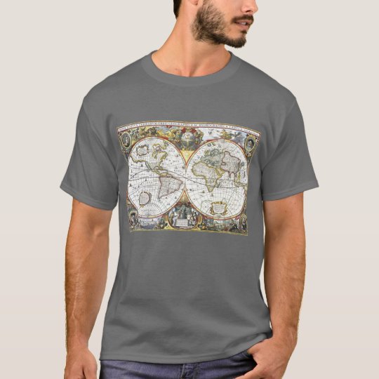 Antique World Map by Hendrik Hondius, 1630 T-Shirt
