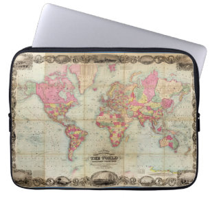 Antique World Map by John Colton, circa 1854 Laptop Sleeve