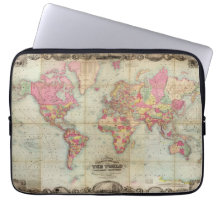 Antique World Map by John Colton, circa 1854