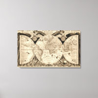 Antique World Map by Philipp Eckebrecht - 1630