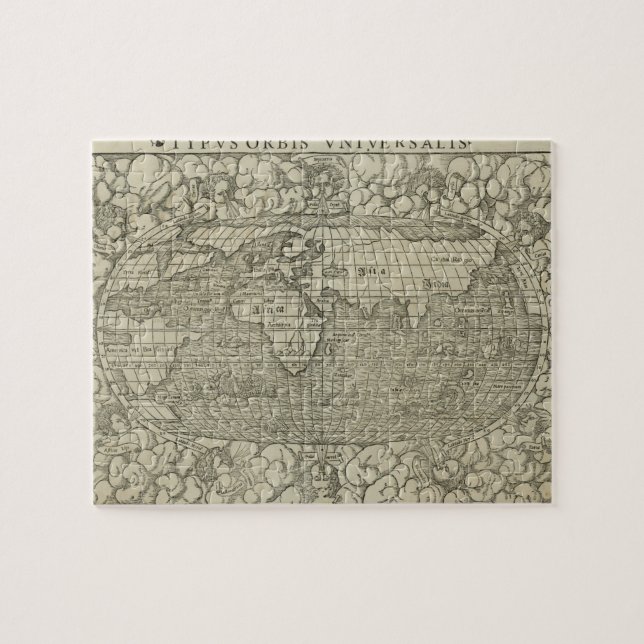 Antique World Map by Sebastian Münster circa 1560 Jigsaw Puzzle (Horizontal)