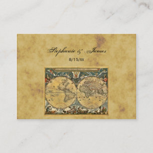 Antique World Map Distressed #2A Place Cards