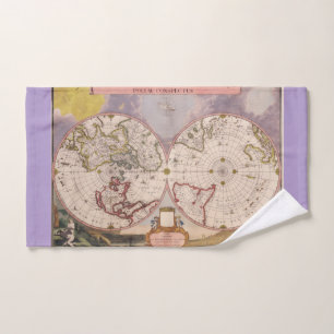 Antique World Map Hand Towel