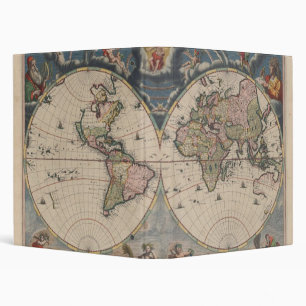 Antique World Map: Historical Cartography Art Binder