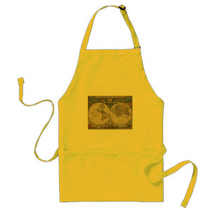 Antique World Map: Historical Cartography Art Standard Apron