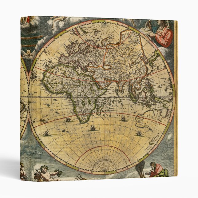 Antique World Map J. Blaeu 1664 Binder (Front/Spine)