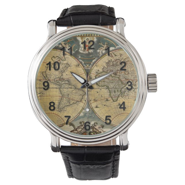 Antique World Map J. Blaeu 1664 Watch (Front)