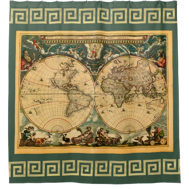 Antique World Map - Joan Blaeu - 1664 (Front)