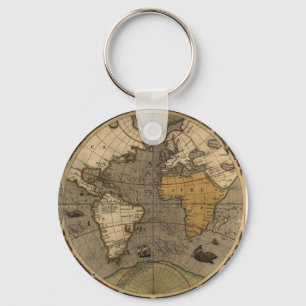 ANTIQUE WORLD MAP Key-chain Collection Keychain