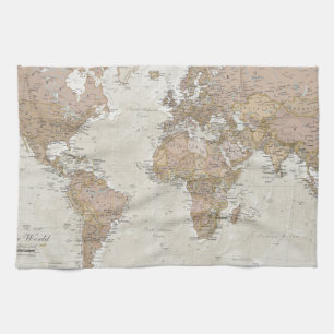 Antique World Map Kitchen Towel