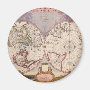 Antique World Map Magnet