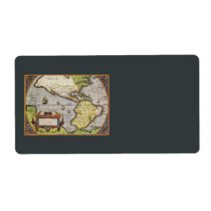 Antique World Map of the Americas, 1570