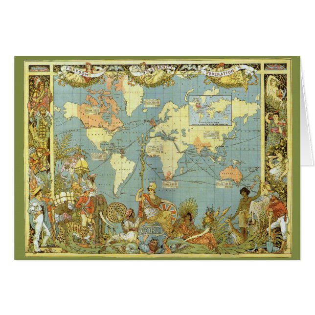 Antique World Map of the British Empire, 1886 (Front Horizontal)