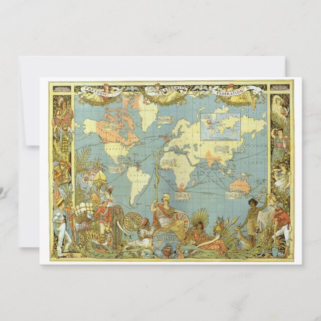 Antique World Map of the British Empire, 1886 (Front)